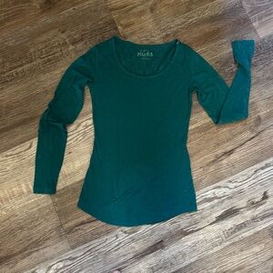 Mudd Teal Green Burnout Long Sleeve Top Size XS